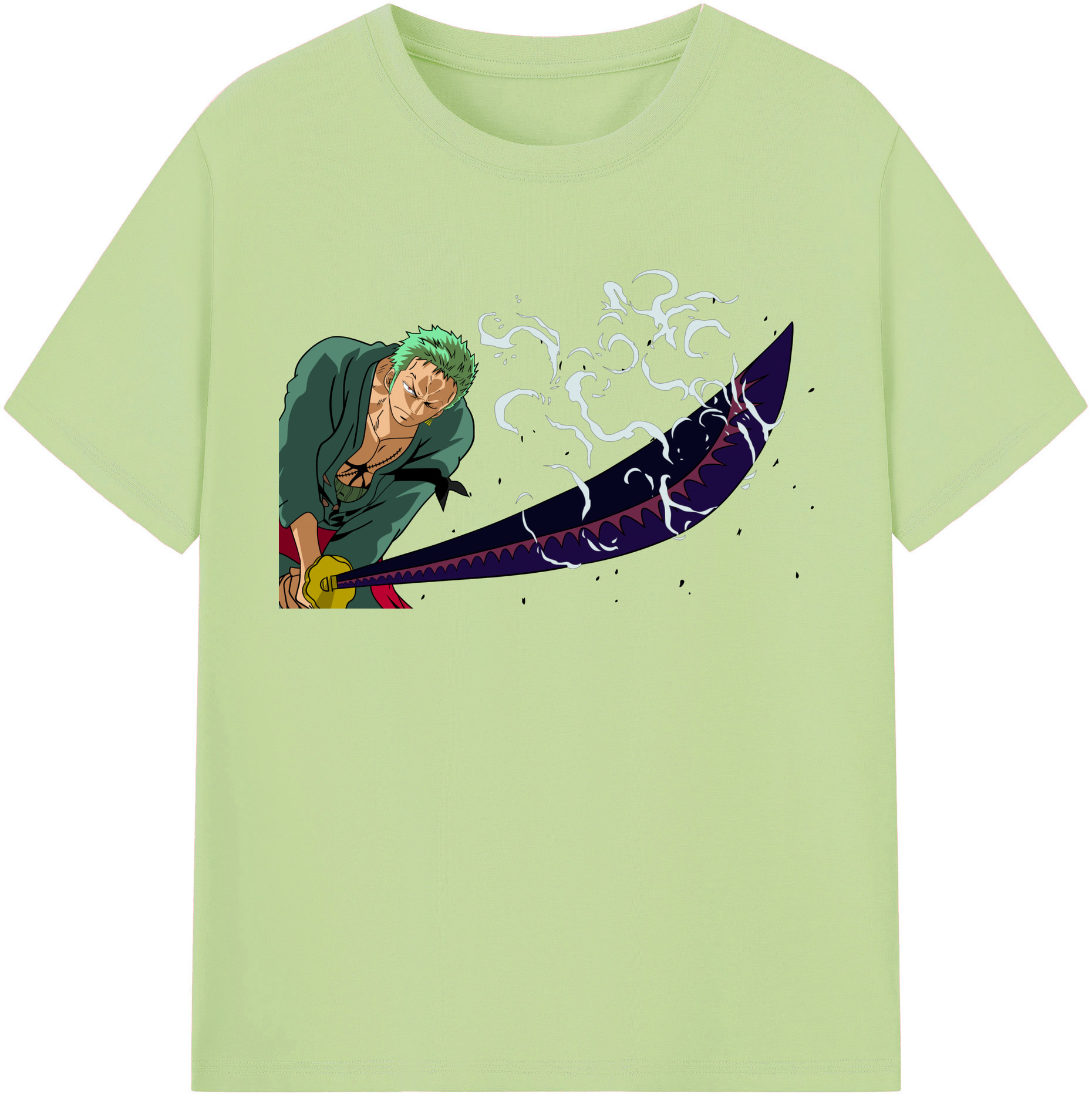 ワンピース ロロノア・ゾロ ONE PIECE Roronoa Zoro 綿100％半袖Tシャツ（フロントプリント）
